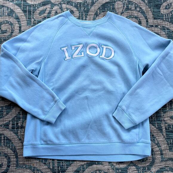 Bundle Izod Golf Classix Embroidered Logo Crewneck Sweatshirt Purple and Blue - Picture 2 of 11